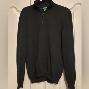 Hugo Boss Dark Gray Zip-Up Extra fine Merino Sweater